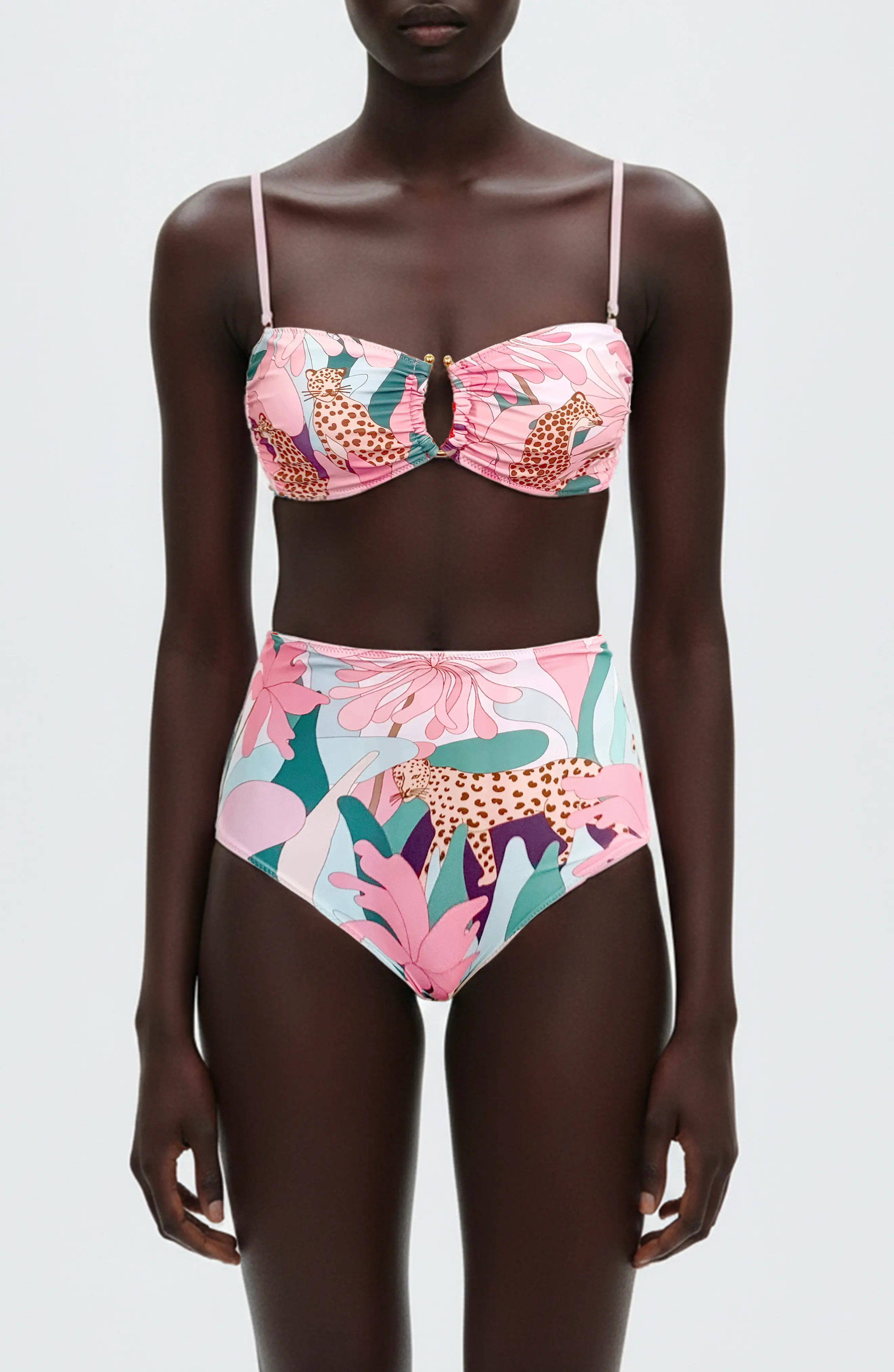 Jessie Zhao New York Jungle Rose Reversible Square Bandeau Top (Women) | Nordstrom | Nordstrom