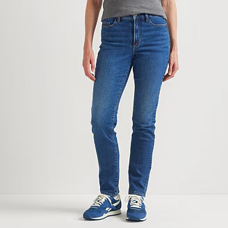 Women's Venture Stretch Fleece-Lined Slim Straight Leg Jeans | Eddie Bauer - US