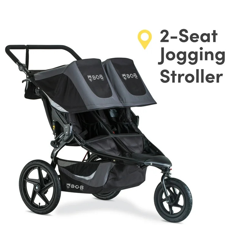 BOB Gear Revolution Flex 3.0 Duallie Jogging Stroller, Double Stroller, Graphite Black | Walmart (US)