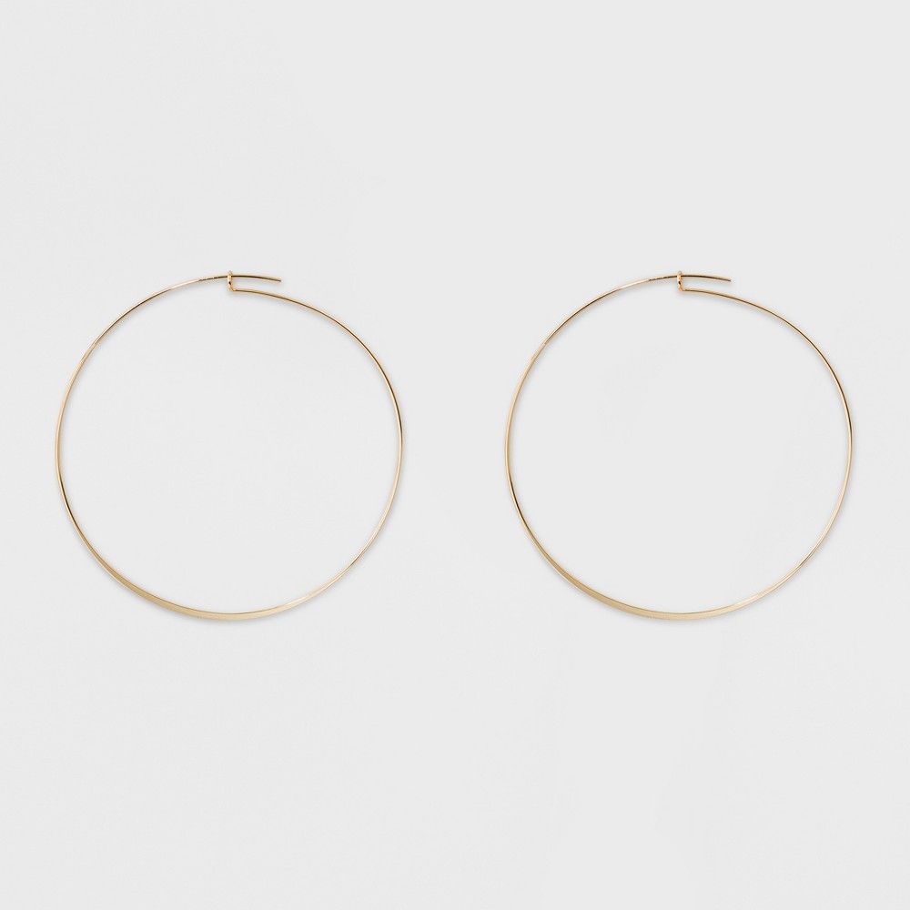 Large Flat Hoop Earrings - A New Day Gold | Target