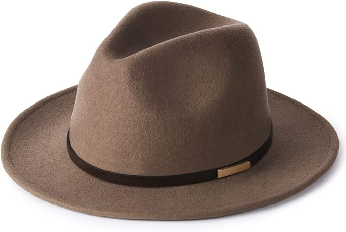FURTALK Fedora Hats for Men Women 100% Australian Wool Felt Wide Brim Hat Leather Belt Crushable ... | Amazon (US)