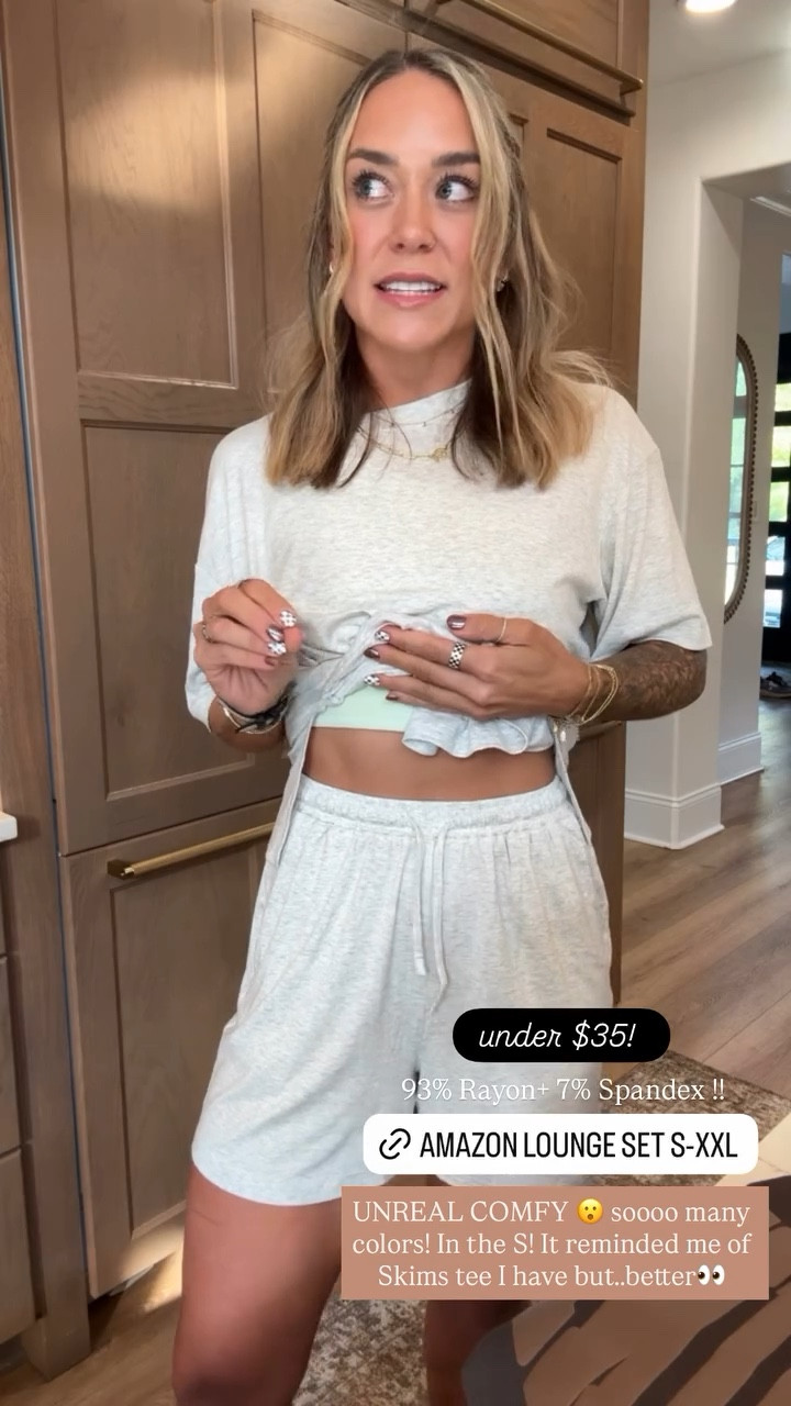 Probably the softest / coziest set I’ve purchased from Amazon in A LONG TIME 🤌🏼 so stretchy & soft! In the small 🤎 lots of colors! Lounge, sleep, dress up / down😂

Amazon fashion / fall fit / ootd / two piece set / style / Holley Gabrielle 

#LTKPetite #LTKStyleTip #LTKFindsUnder50