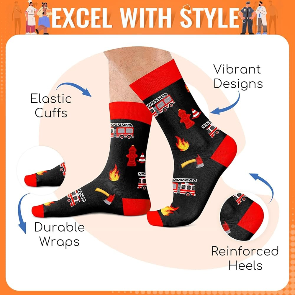 Zmart Gifts for Coach Police - Firefighter Baker Barber Socks, Stocking Stuffer | Amazon (US)