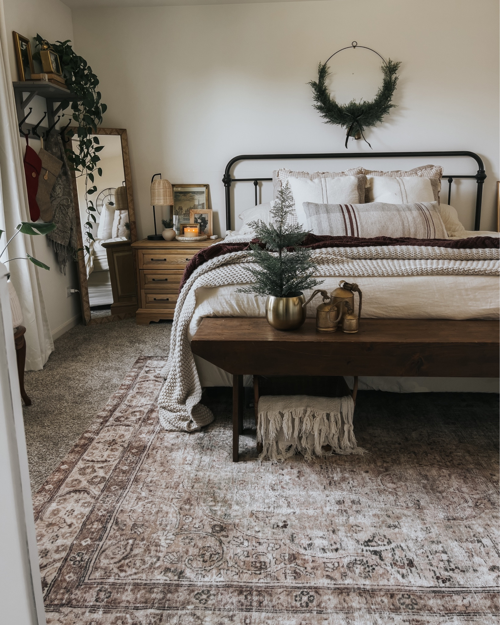 Subtle Christmas bedroom, loloi rug, rug sale

#LTKHoliday #LTKsalealert #LTKSeasonal