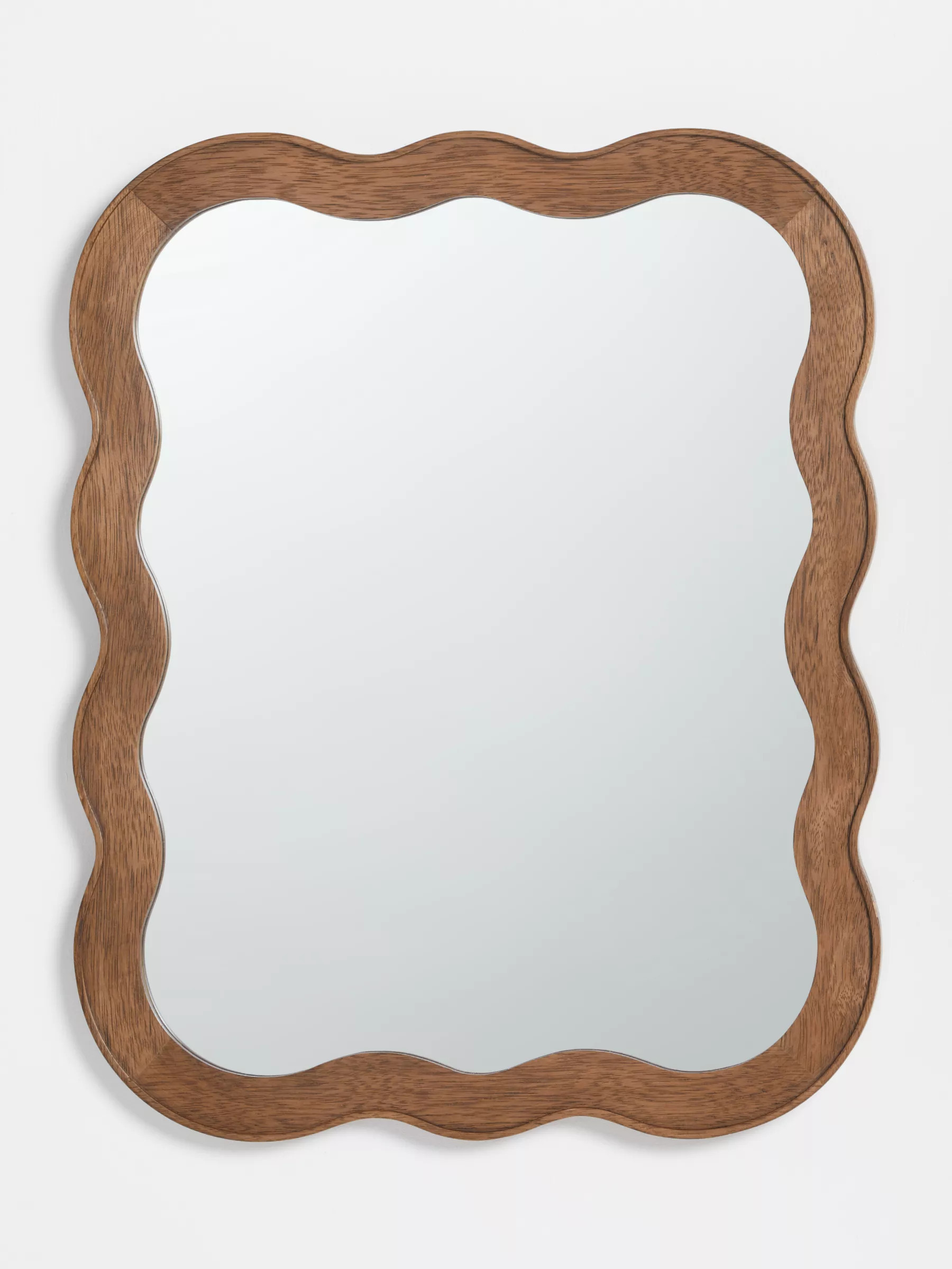 John Lewis Wiggle Wood Frame Wall Mirror, 75 x 60cm, Walnut Finish | John Lewis (UK)