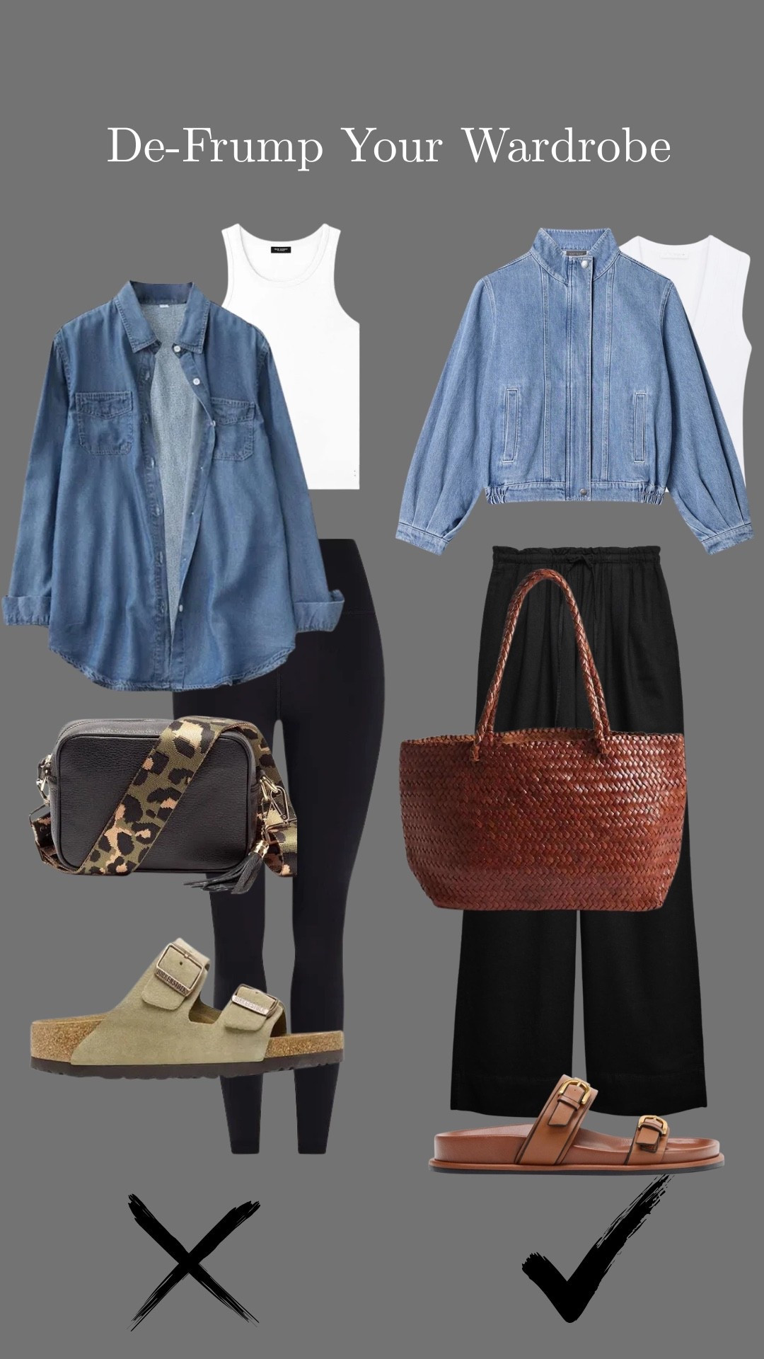 De-frump your wardrobe 
Update your black leggings & denim shirt look

#LTKuk #LTKover50style #LTKstyletip