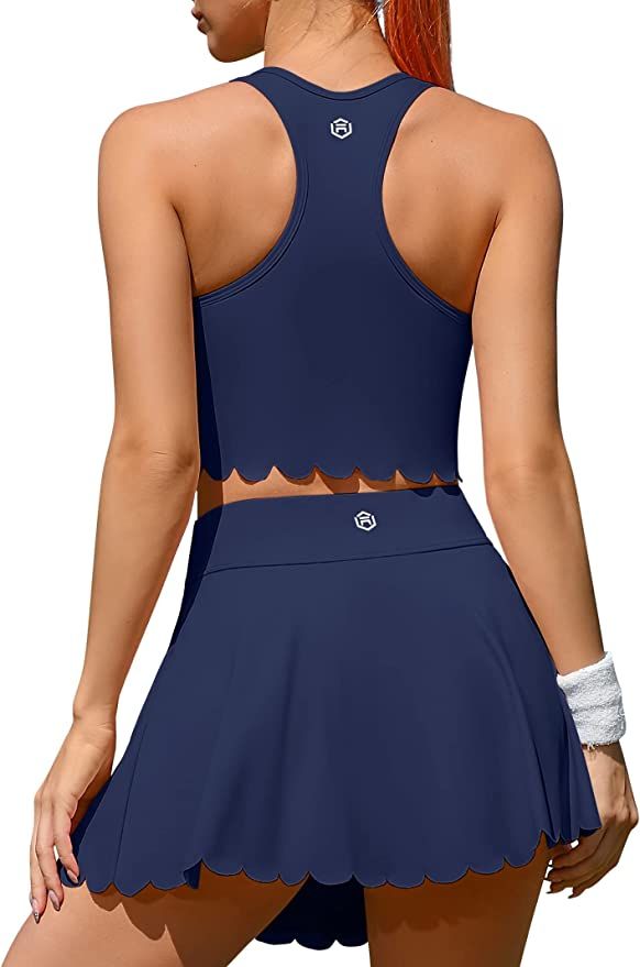 ATTRACO 2 Piece Tennis Dresses for Women Athletic Workout Dress with Shorts and Pockets | Amazon (US)