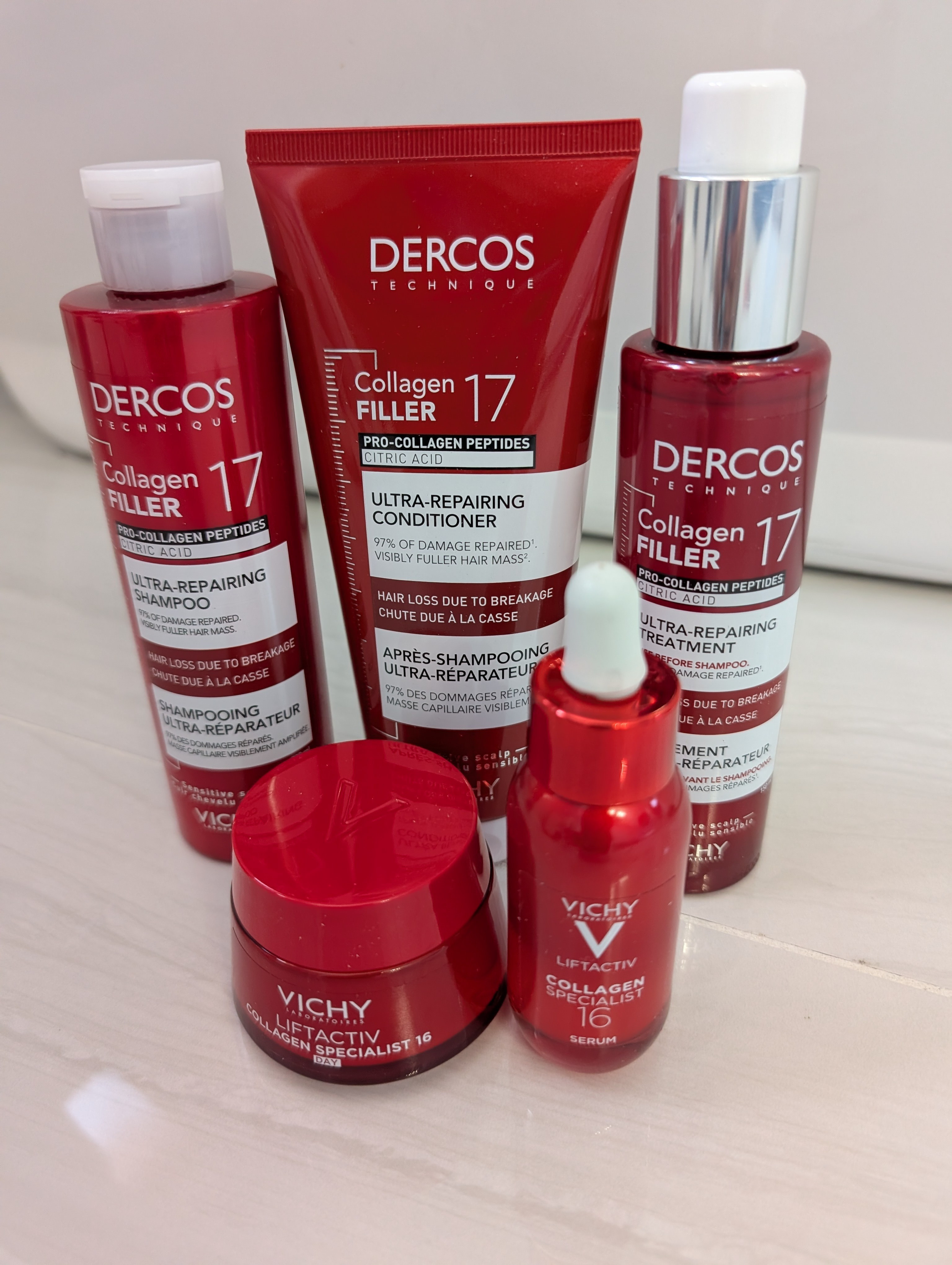 Vichy Collagen Protocol, skincare, haircare, volumizer, bonding serum, day cream, collagen, anti aging, ultra repairing treatment, collagen 17 Filler shampoo and conditioner, collagen specialist 16, beauty Care 

#LTKsummer #LTKbeauty #LTKsale