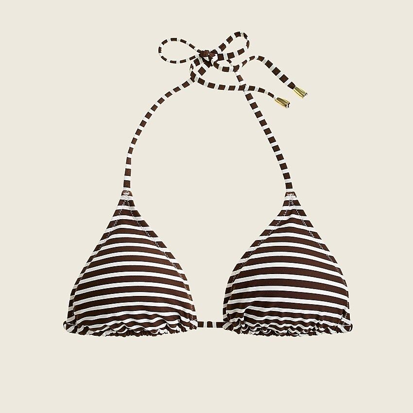 Beaded string bikini top in bold stripe | J.Crew US