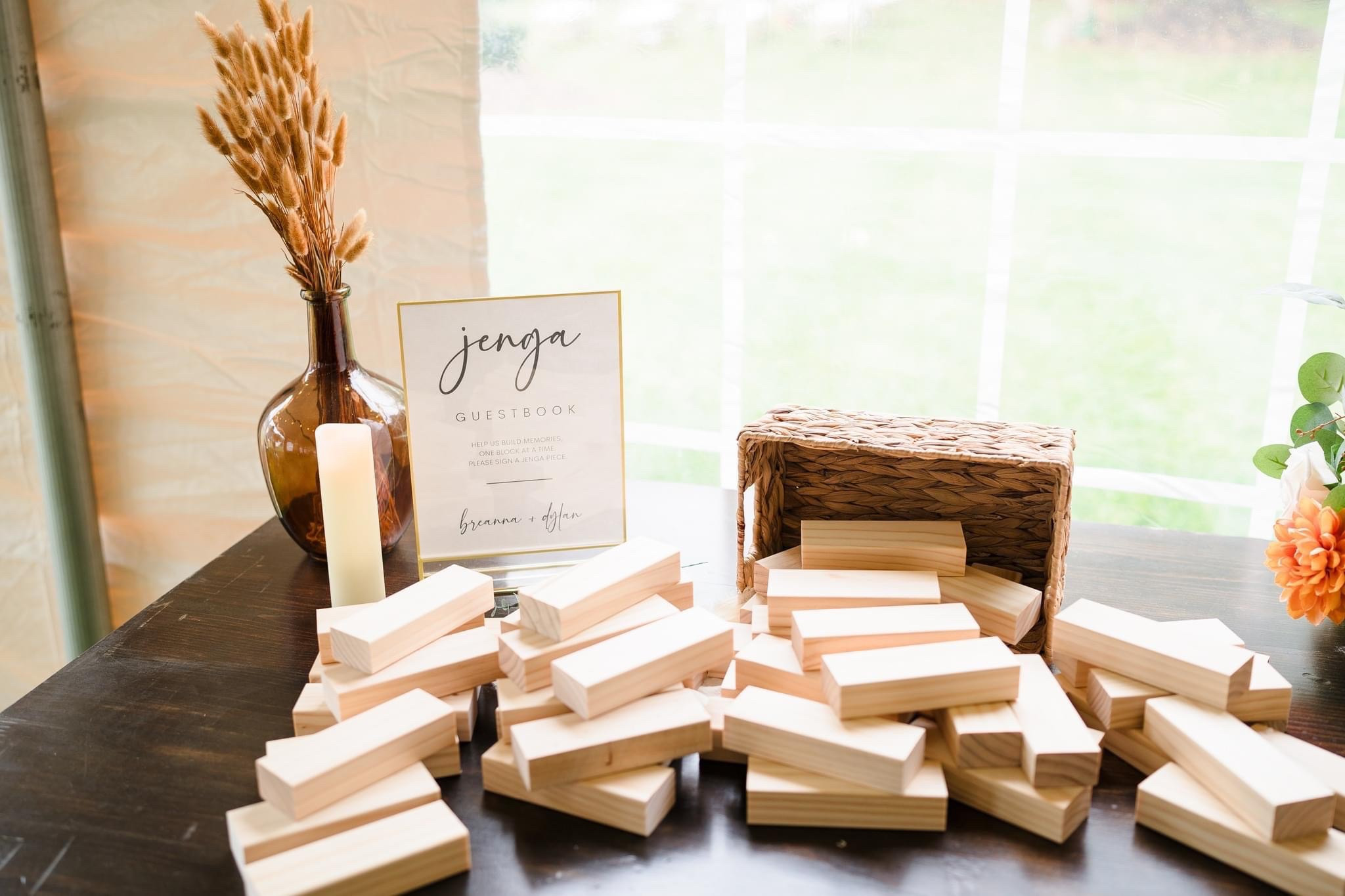 Backyard wedding guestbook ideas, fall backyard wedding, jenga guestbook, unique wedding ideas, wedding guest, bride, fall wedding 

#LTKWedding #LTKSaleAlert #LTKSeasonal