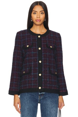 ANINE BING Lydia Jacket in Blue & Red from Revolve.com | Revolve Clothing (Global)