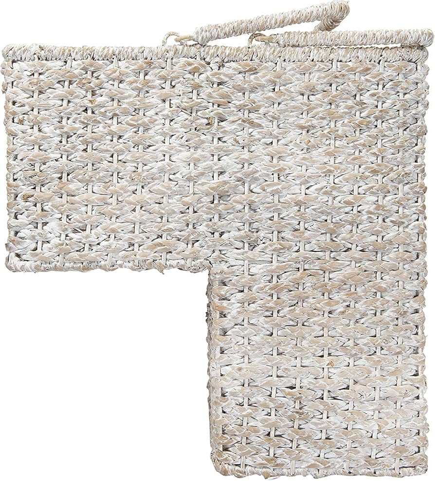 Creative Co-Op Woven Bankuan Rope Stair Basket with Handles, Whitewash Finish | Amazon (US)
