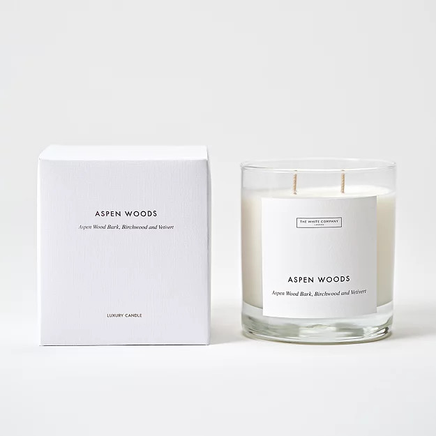 Aspen Woods Luxury 2 Wick Candle | The White Company UK & ROW