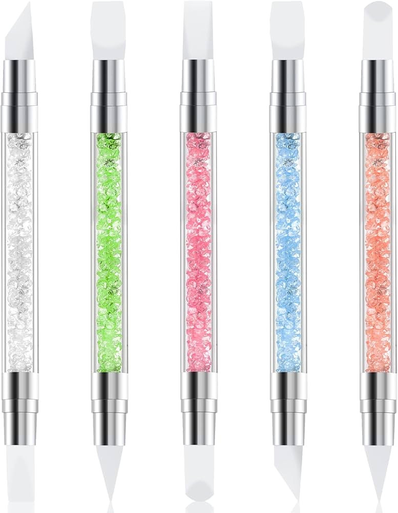 5 Pcs Nail Art Sculpture Pen Dual Tipped Silicone Nail Tools Nail Art Acrylic Pen Silicone Brushe... | Amazon (US)