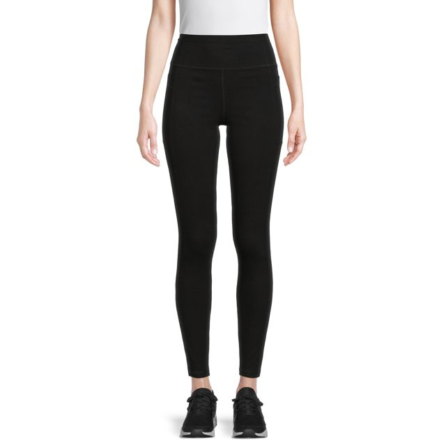 Athletic Works Women's Stretch Cotton Blend Ankle Leggings with Side Pockets | Walmart (US)