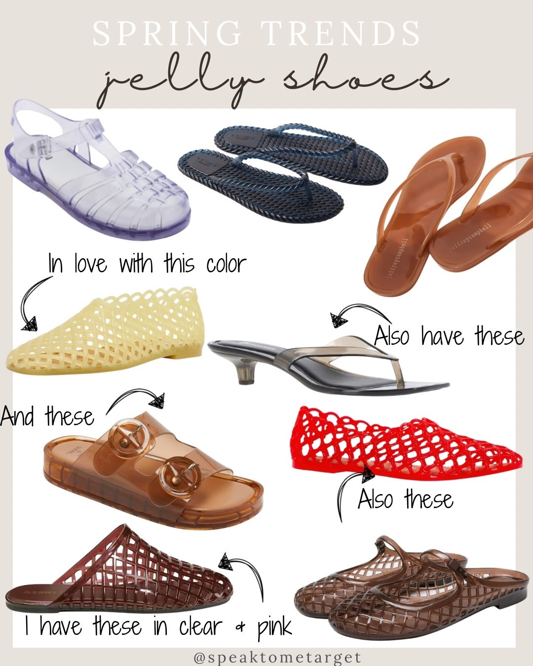 Spring Trends- jelly shoes

#LTKOver40 #LTKPetite #LTKootd
