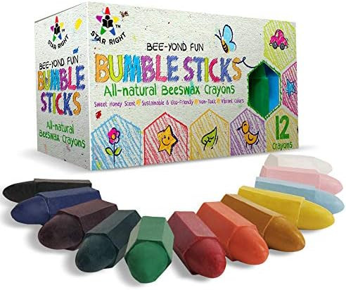 Star Right Bumble Sticks 100% Pure Beeswax Crayons Natural, Handmade in New Zealand Safe for Todd... | Amazon (US)