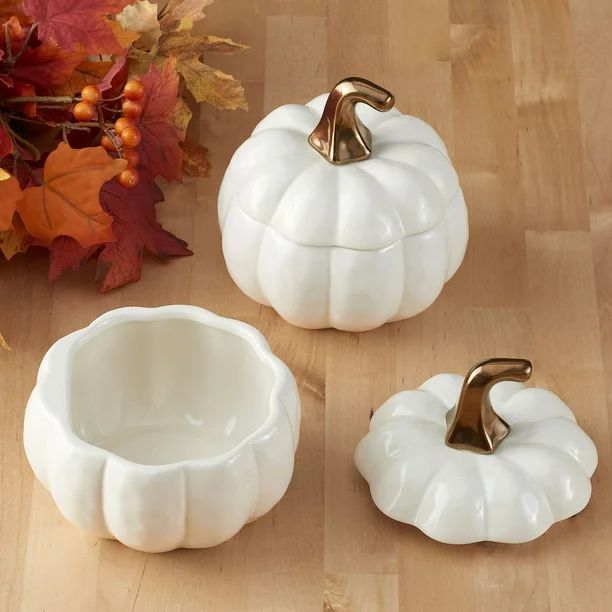 Better Homes & Gardens 2-Piece White Pumpkin Soup Bowl Set with Lids - Walmart.com | Walmart (US)