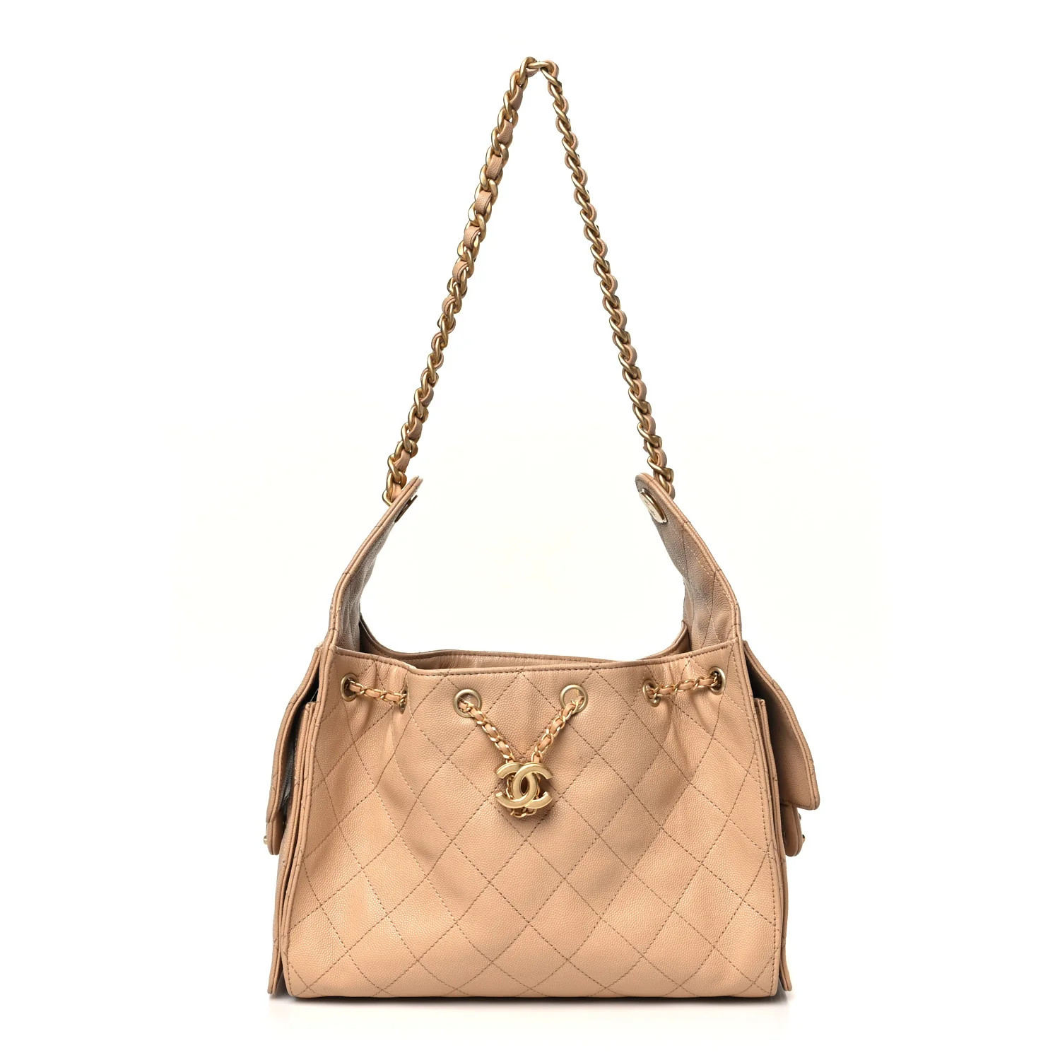 Caviar Quilted Small Chanel 25 Handbag Dark Beige | FASHIONPHILE (US)