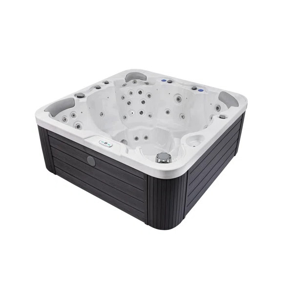 Bueno Spa 6 - Person 46 - Jet Acrylic Square Hot Tub with Ozonator in Gray | Wayfair North America