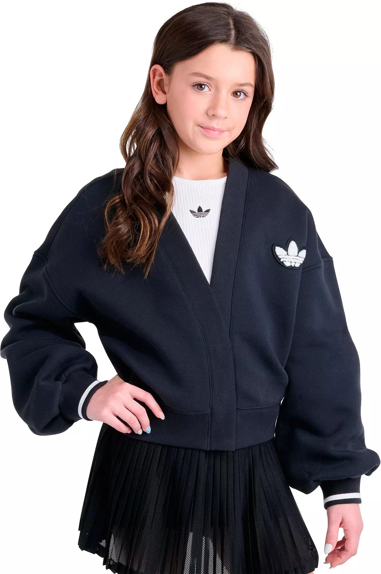 adidas Girls' Originals Long-Sleeve Varsity Cardigan | DICK'S Sporting Goods