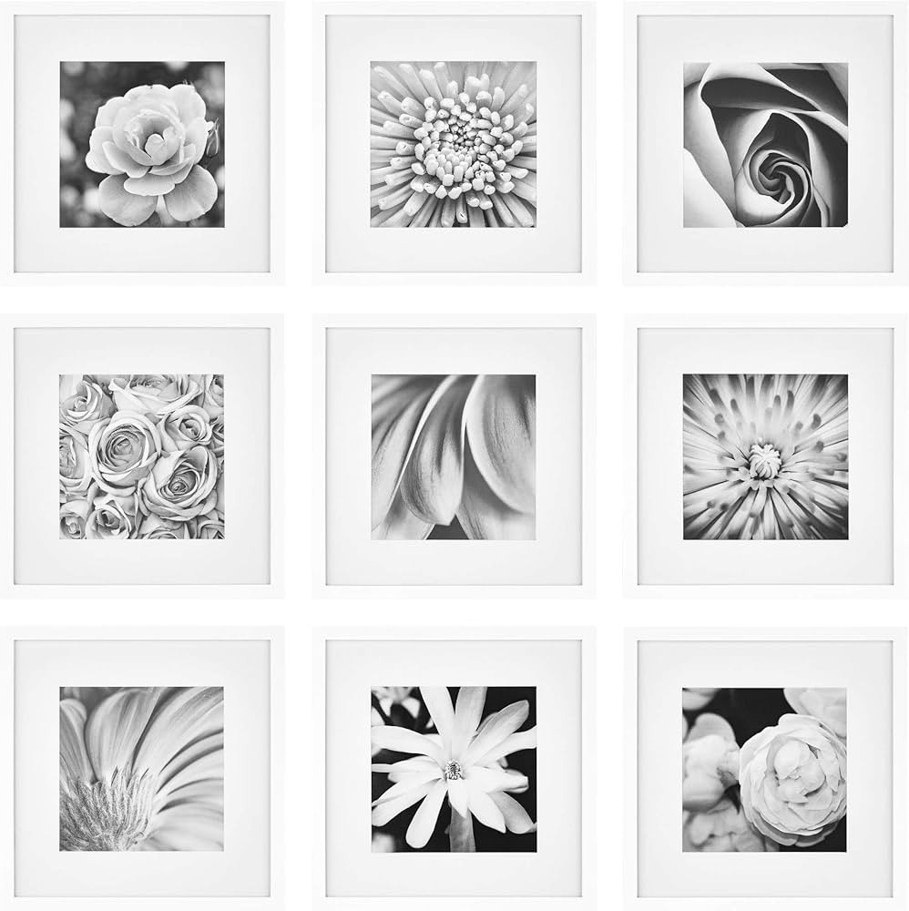 Gallery Perfect's 9-Piece - Square Photo Frame - Stunning Display with Frame Wall Gallery Kit - D... | Amazon (US)