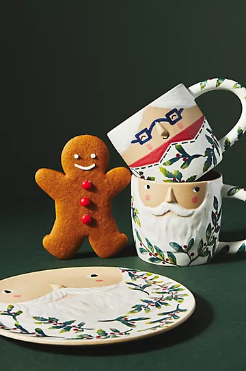 Fotini Tikkou Mr. Claus Dessert Plate | Anthropologie (US)