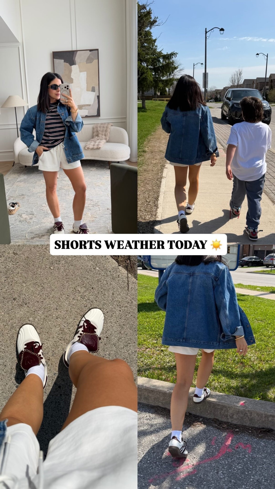 SHORTS WEATHER TODAY ☀️
Shorts - XS 
jacket - XS 
Tshirt - Small 