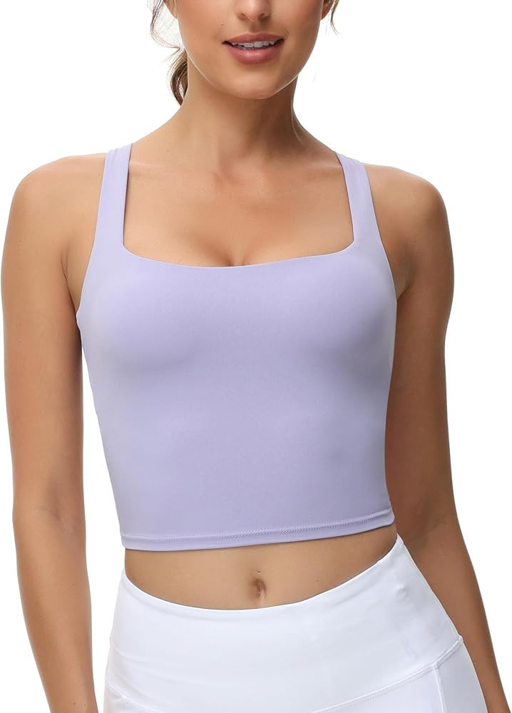 romansong Strappy Yoga Sports Bras for Women Padded Criss-Cross Back Tank Tops | Amazon (US)