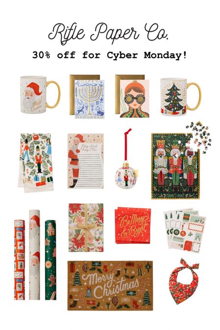 Cyber Monday Deal — 30% off at Rifle Paper Company

Great savings on their Christmas cards, holiday wrapping paper,  holiday home decor & adorable holiday gifts — no code needed!

Christmas tree and Santa mugs, Holiday cards, Cocktail napkins, tea towel, Santa notepad, nutcracker ornament, Christmas puzzle, holiday gift wrapping paper, poinsettia wrapping paper, gift tag stickers, doormat, holiday pet bandanasSale

#LTKHoliday #LTKhome #LTKCyberWeek
