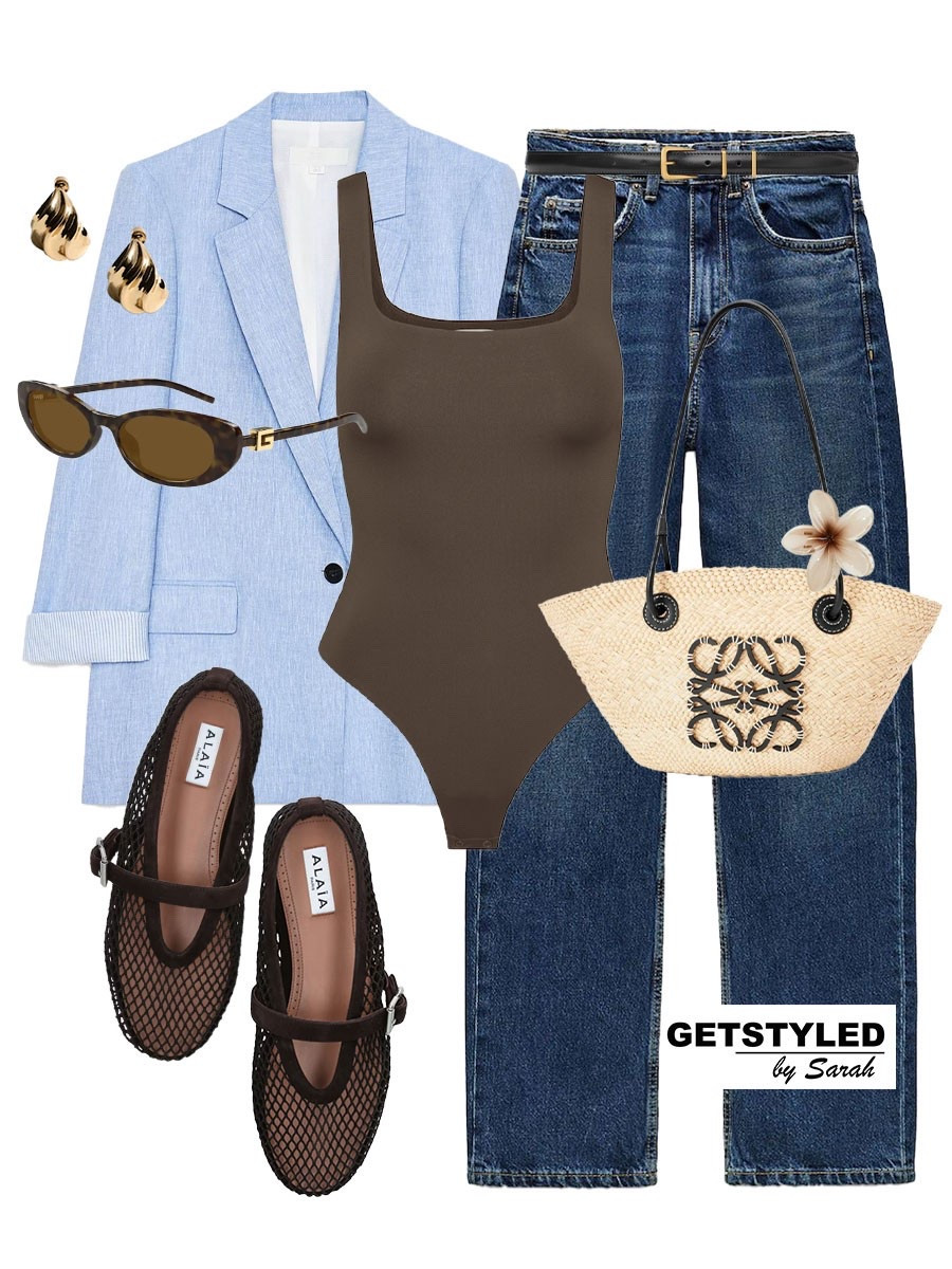 Pastel tone styling 🫶🏼

#pastel #babyblue #brown #jeans

#LTKsummer #LTKspring #LTKstyletip