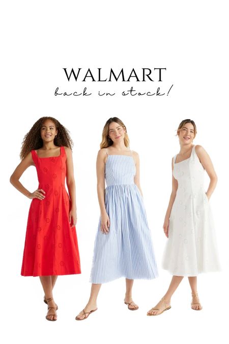 Affordable dresses I have and love @walmartfashion perfect for the 4th! ❤️🤍💙 the eyelet dress is stunning and the striped dress is so cute!  

#LTKFindsUnder50 #LTKSaleAlert #LTKStyleTip