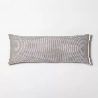 Oversized Microstripe Double-Weave Lumbar Throw Pillow Black - Hearth & Hand™ with Magnolia | Target