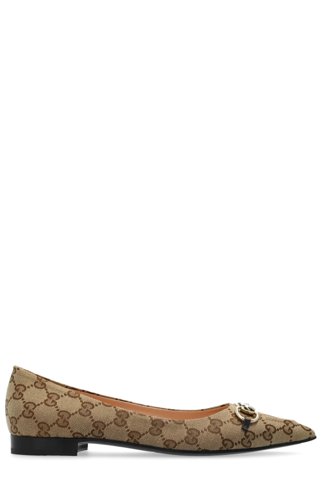 Gucci Horsebit GG Slip-On Ballerina Shoes | Cettire Global