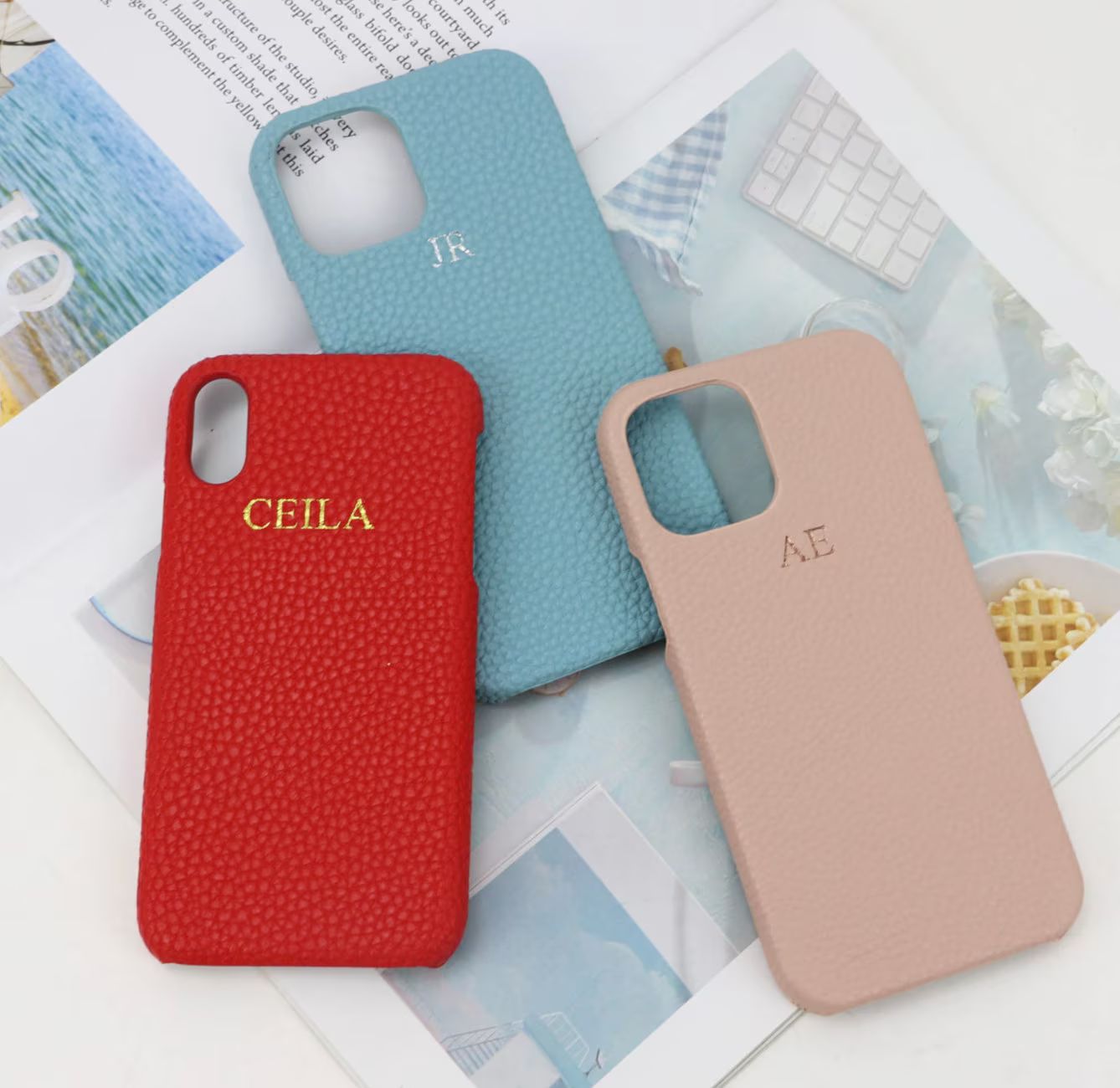 Leather Phone Case | Monogram Custom Embossed Personalized Phone Case | Phone Cover | Custom Gift... | Etsy (US)