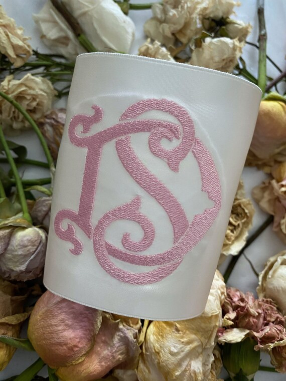 Wedding/bridal Bouquet Wrap/two Interlocking Initial Monogram | Etsy | Etsy (US)