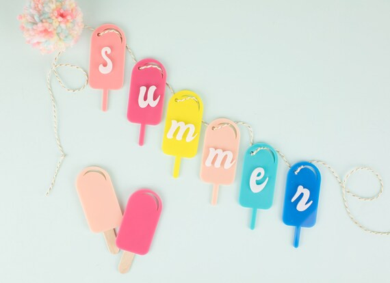 Summer Acrylic Popsicle Garland - Acrylic Sign - Popsicle Garland - Summer Party Theme - Popsicle... | Etsy (US)