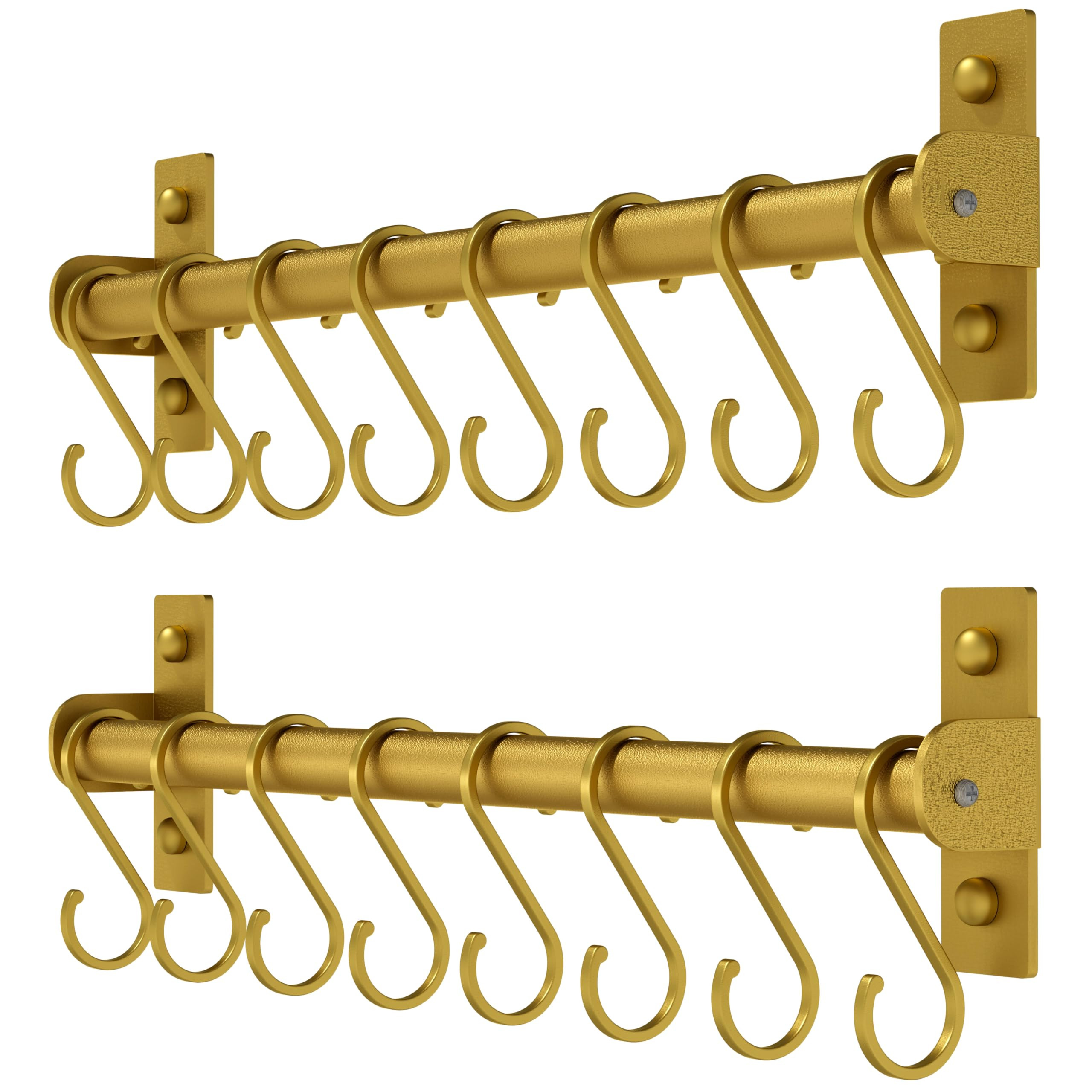 Dseap Kitchen Utensil Holder Hanger, Pot and Pan Rack Wall Mounted, Kitchen Rail with 8 Hooks for... | Amazon (US)