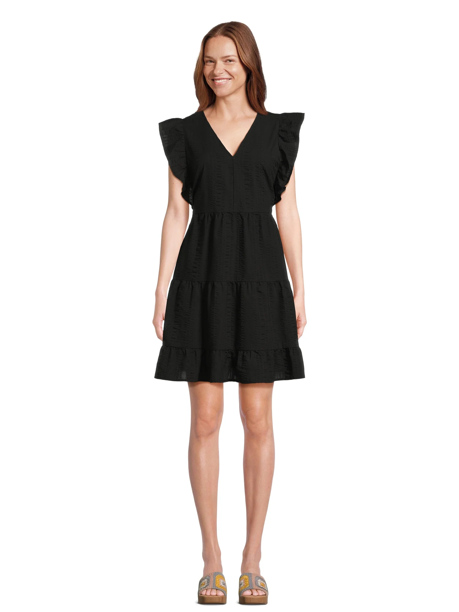 Time and Tru Women's Fit and Flare Mini Dress, Sizes XS-XXXL - Walmart.com | Walmart (US)