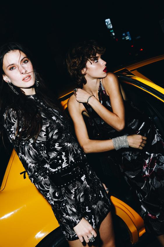 EMBROIDERED VELVET DRESS | Zara UK