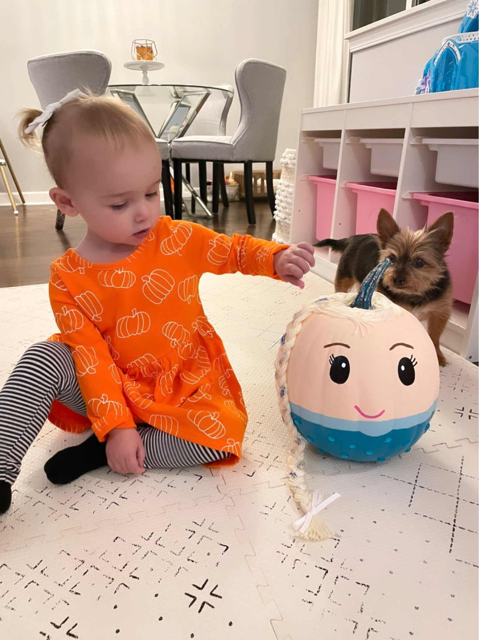 Pumpkin Day at school! We made Princess Elsa!

#LTKbaby #LTKHoliday #LTKHalloween