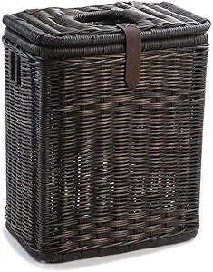The Basket Lady Drop-in Wicker Rectangular Trash Basket with Metal Liner, 20 in L x 13 in W x 24 ... | Amazon (US)