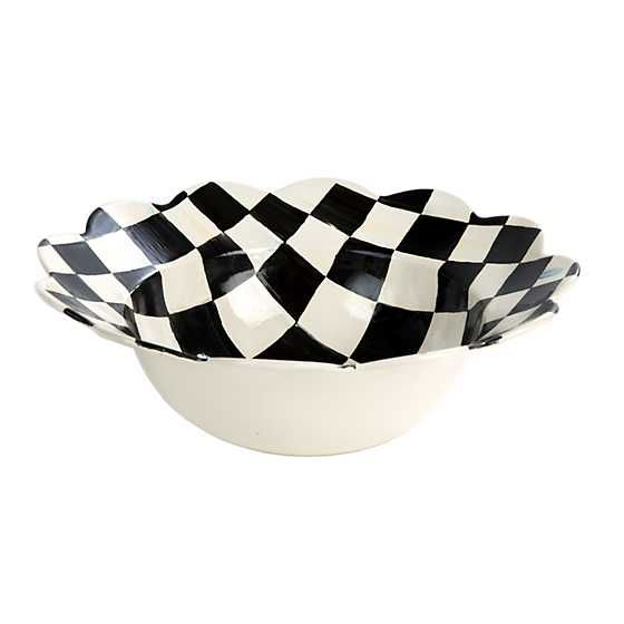 Courtly Check Enamel Petal Serving Bowl | MacKenzie-Childs