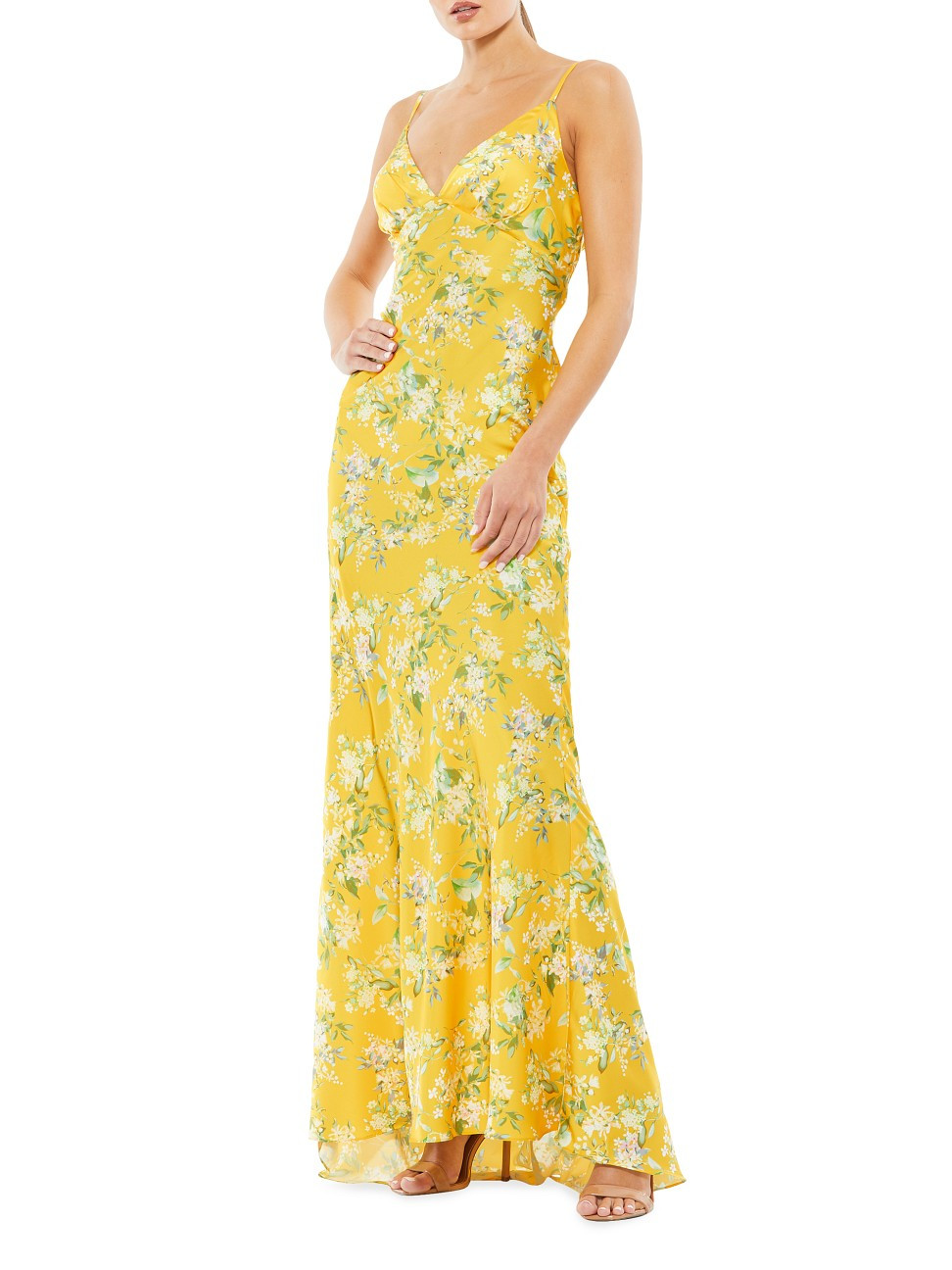 Women's Floral Sheath Gown - Yellow - Size 6 | Saks Fifth Avenue