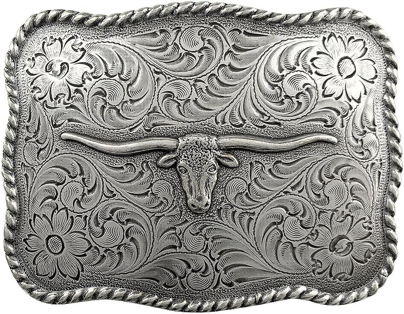 Western Lady Bull Texas Longhorn Steer Head Belt Buckle Fits 1-1/2"(38mm) Multi-Style Options | Amazon (US)