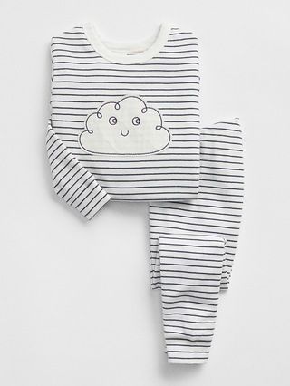 Gap Baby Organic Cloud Pj Set Snow Cap Size 12-18 M | Gap US