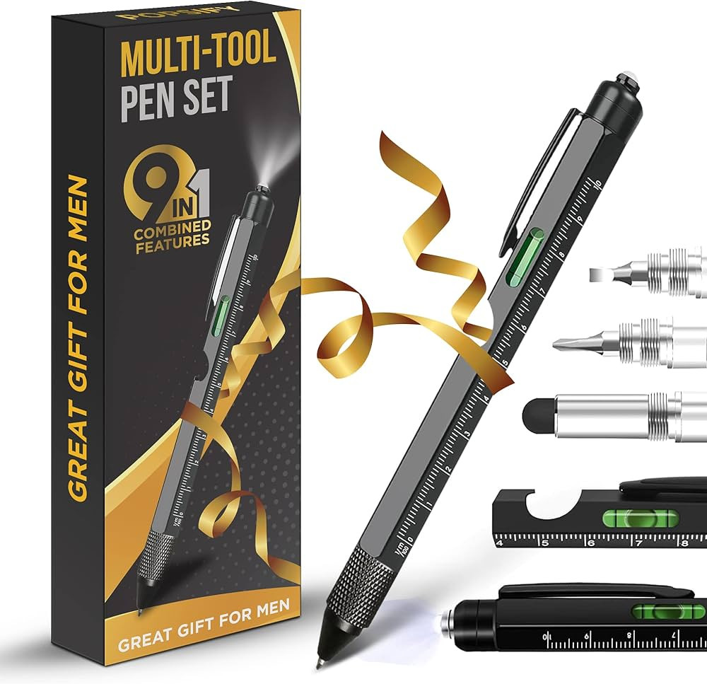 Gifts for Men, Stocking Stuffers for Men, Multitool Pen Set 9 in1, Christmas Gifts for Men Who Ha... | Amazon (US)