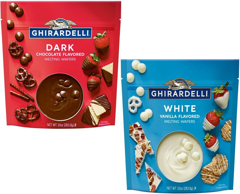 Ghirardelli Melting Wafers Dark Chocolate and White - 10 Ounce - Variety Pack - Perfect for Dippi... | Amazon (US)