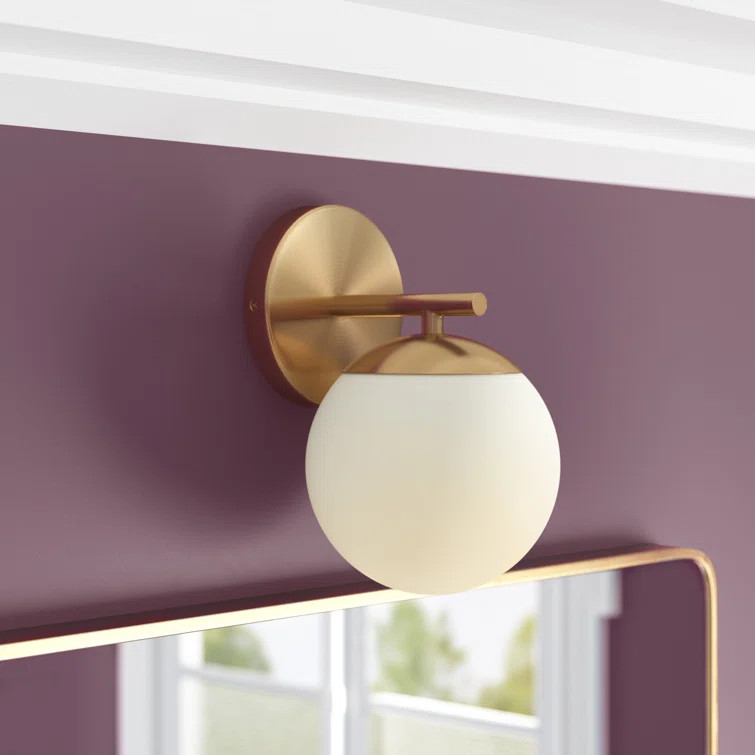Irvin 1 - Light Dimmable Satin Brass Bath Sconce | Wayfair North America