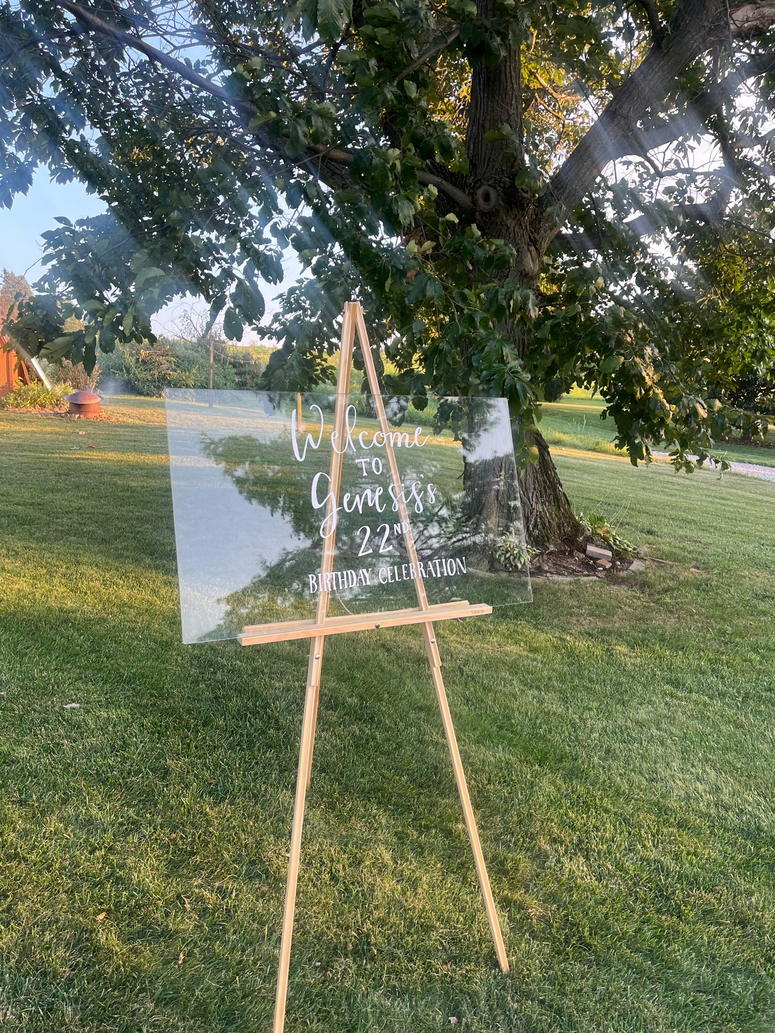 the welcome sign to my garden party